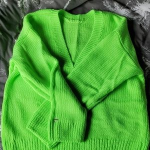 Lime green PINK sweater